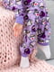 Флісова фіолетова піжама з принтом: джемпер та штани | 6822102 | фото 4