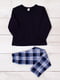Бавовняна піжама з начосом: лонгслів та штани | 6822116 | фото 4