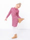 Рожева сукня-светр з довгим рукавом та коміром | 6822257 | фото 2