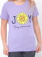 Фіолетова футболка з принтом | 6822376 | фото 3