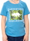Блакитна футболка з принтом | 6822397 | фото 2