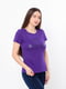 Фіолетова футболка з принтом | 6822432 | фото 2