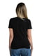 Чорна бавовняна футболка з принтом | 6822690 | фото 2