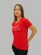 Червона бавовняна футболка з принтом | 6822821 | фото 2