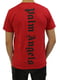 Красная хлопковая футболка с принтом | 6822864 | фото 2