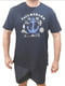 Синя бавовняна футболка з логотипом | 6822945