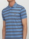 Голубая футболка-поло в полоскук | 6823056 | фото 3