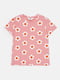 Розовая футболка в принт | 6823371