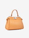 Оранжевая кожаная сумка-тоут среднего размера | 6823424 | фото 3