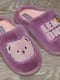 Фіолетові кімнатні капці з ведмедиком | 6823548 | фото 2