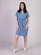 Муслінова синя сукня з поясом | 6825632 | фото 2