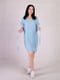 Муслінова блакитна сукня з поясом | 6825633 | фото 3