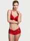 Жіночі мереживні трусики шортики Victoria's Secret 1159801579 (Червоний, XL) | 6824901