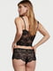 Ніжний мереживний комплект Victoria's Secret піжама майка та трусики 1159802175 (Чорний, M) | 6824951 | фото 2