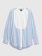Женская рубашка с нагрудником Gap в полоску 1159801758 (Синий, XL) | 6824981 | фото 6