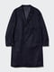 Довге тепле пальто UNIQLO з напіввовни 1159801133 (Синій, XL) | 6825142 | фото 3