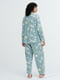 Гладка піжама Uniqlo комплект сорочка та штани 1159801972 (Зелений, XL) | 6825197 | фото 2