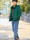 Детская стеганая куртка UNIQLO 1159802195 (Зеленый, 135-144) | 6825205 | фото 2