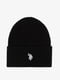 Шапка біні US Polo Assn з вишитим логотипом 1159800955 (Чорний, One size) | 6825401