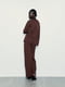 Женский жаккардовый костюм ZARA штаны и футболка 1159801987 (Бордовый, S) | 6825583 | фото 6