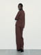 Женский жаккардовый костюм ZARA штаны и футболка 1159801987 (Бордовый, S) | 6825583 | фото 7