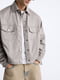 Куртка-рубашка ZARA из экозамши 1159801991 (Серый, XL) | 6825586 | фото 3