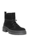 Замшеві чорні черевики на шнурівці | 6825778 | фото 3