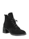 Замшеві чорні черевики на шнурівці | 6825781 | фото 3