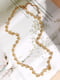Позолочений ланцюжок із сердець золотистого кольору з перлиною (довжина ланцюжка 40+5 см, ширина серця 0,7 см) | 6826257 | фото 2