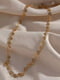Позолочений ланцюжок із сердець золотистого кольору з перлиною (довжина ланцюжка 40+5 см, ширина серця 0,7 см) | 6826257 | фото 4