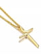 Позолоченная цепочка в форме крестика золотистого цвета с кристаллом (длина цепочки 48 см, крестик 3,5х2 см) | 6826258 | фото 4
