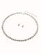 Набір "Lady": кругле намисто (11,5+5,5+4,5 см), браслет на руку (діаметр 6 см) та сережки зі стразами сріблястого кольору (діаметр 0,7 см) | 6826259 | фото 5