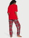 Червона фланелева піжама: футболка і штани | 6796291 | фото 2