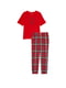 Червона фланелева піжама: футболка і штани | 6796291 | фото 3