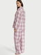 Рожева фланелева піжама: сорочка і штани | 6796304 | фото 2