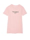 Бавовняна рожева нічна сорочка з фірмовим написом | 6825874 | фото 3