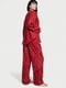 Червона принтована піжама: сорочка і штани | 6825905 | фото 2