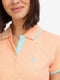 Персикова футболка-поло в горох з вишитим логотипом | 6825955 | фото 2