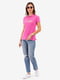 Рожева футболка-поло з написом зі страз | 6825961 | фото 5
