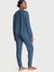 Синя піжама в рубчик: джемпер і джогери | 6825986 | фото 2