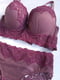 Фіолетовий комплект жіночої мереживної білизни: бюстгальтер і труси | 6826547 | фото 3