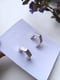 Сережки-цвяшки в формі півкілець сріблястого кольору | 6826585 | фото 4