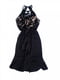 Чорна вечірня сукня міді з паєтками | 6826606 | фото 3