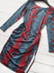 Сукня-футляр синя з червоним в зміїний принт | 6826611 | фото 6