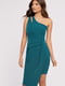 Сукня-футляр зелена однотонна на одне плече | 6826641 | фото 2
