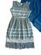 Сукня-футляр блакитна мереживна з прозорими вставками  | 6826646 | фото 3
