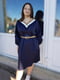 Синя сукня А-силуету міді | 6826648 | фото 3