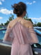 Сукня вечірня пудрового кольору з вишивкою бісером відкриті плечі  | 6826649 | фото 6