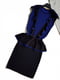 Сукня-футляр чорно-синя з баскою без рукавів | 6826660 | фото 7