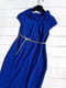 Синя сукня-футляр з перфорацією і поясом | 6826666 | фото 2